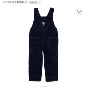 3T toddler overalls in blue corduroy. NWOT. Smoke free pet free home.
